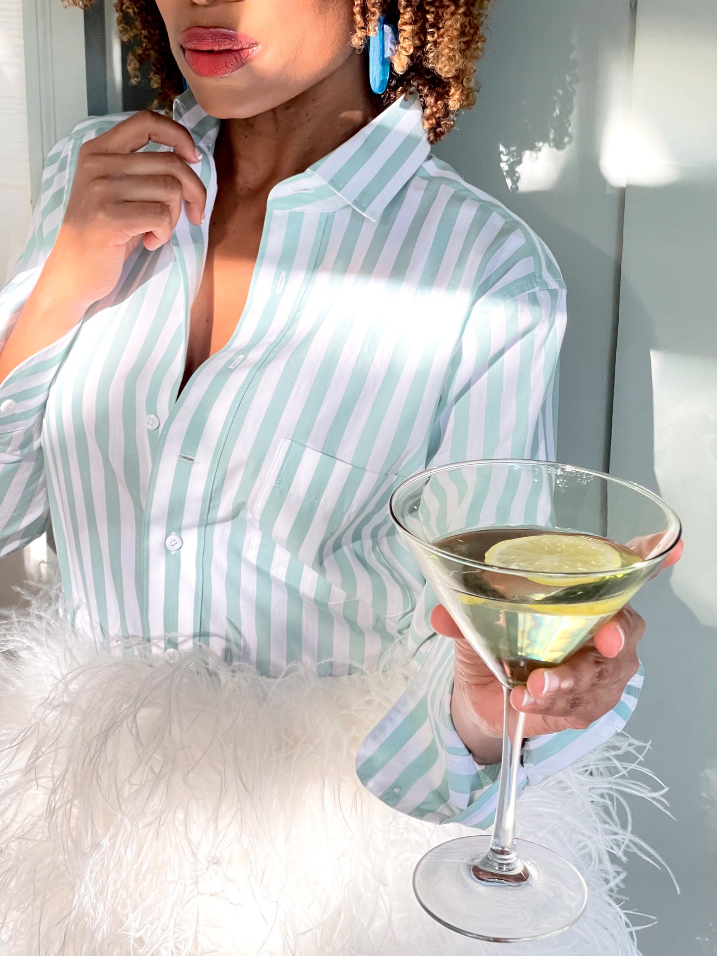 Barb Shirt - Seafoam Stripe