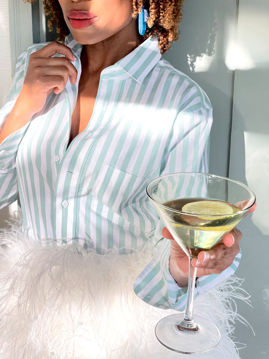 Barb Shirt - Seafoam Stripe