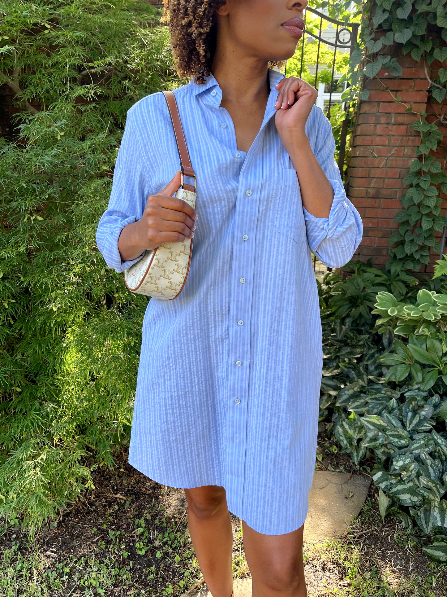 Susan Shirtdress - Blue Seersucker