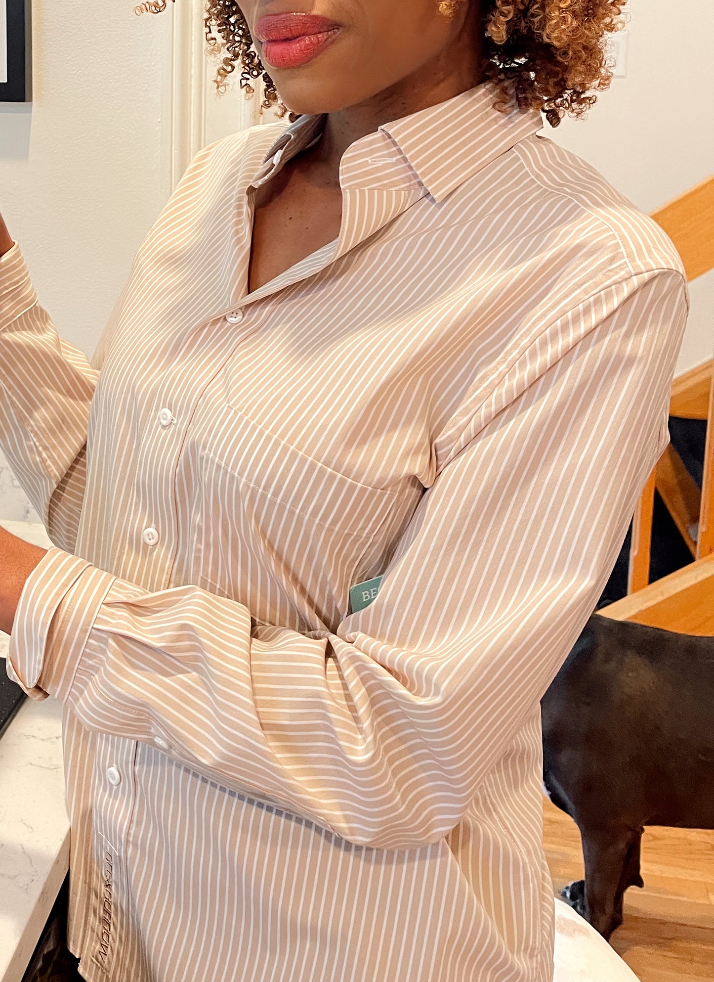 Barb Shirt - Tan Stripe