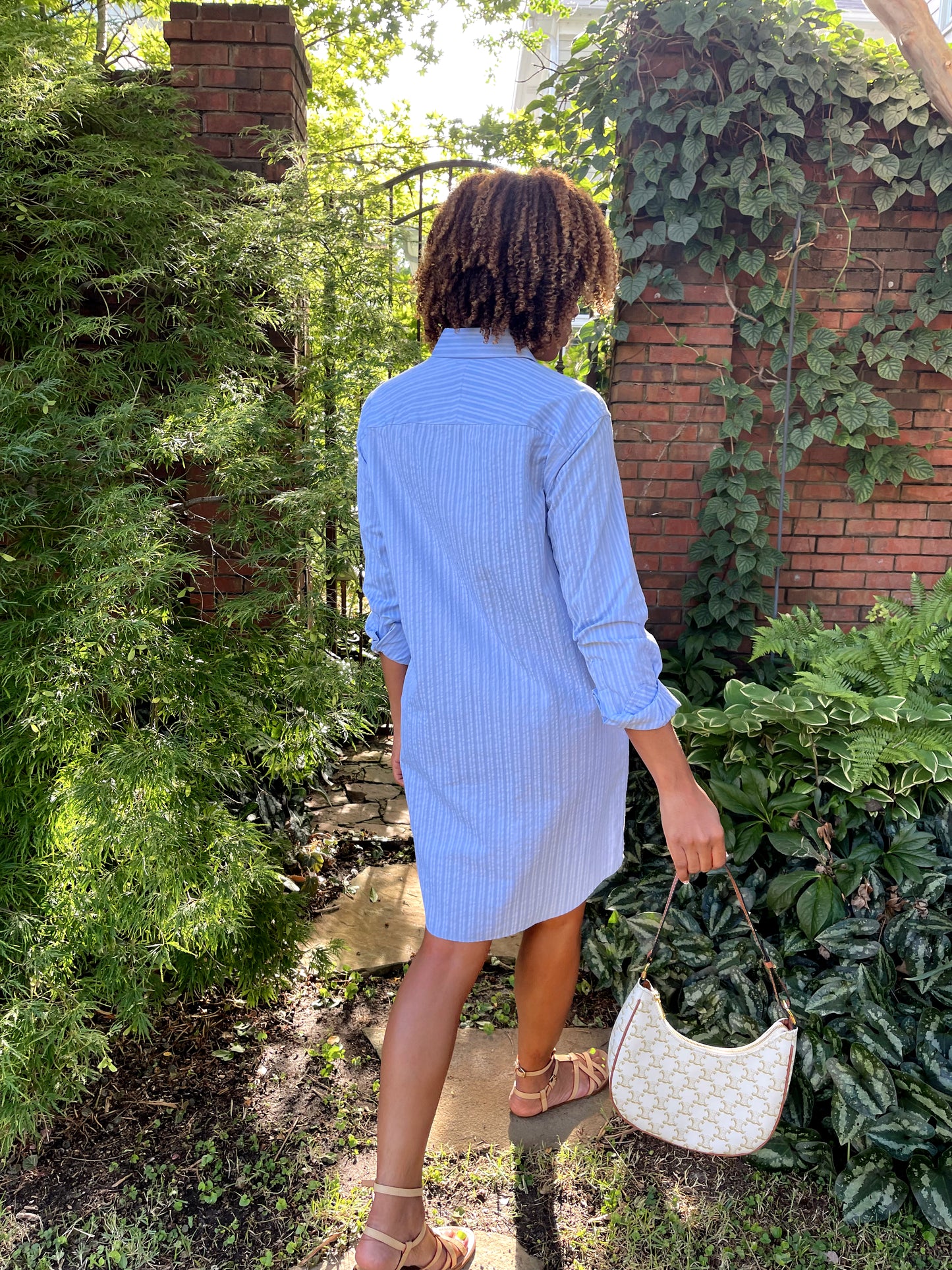 Susan Shirtdress - Blue Seersucker