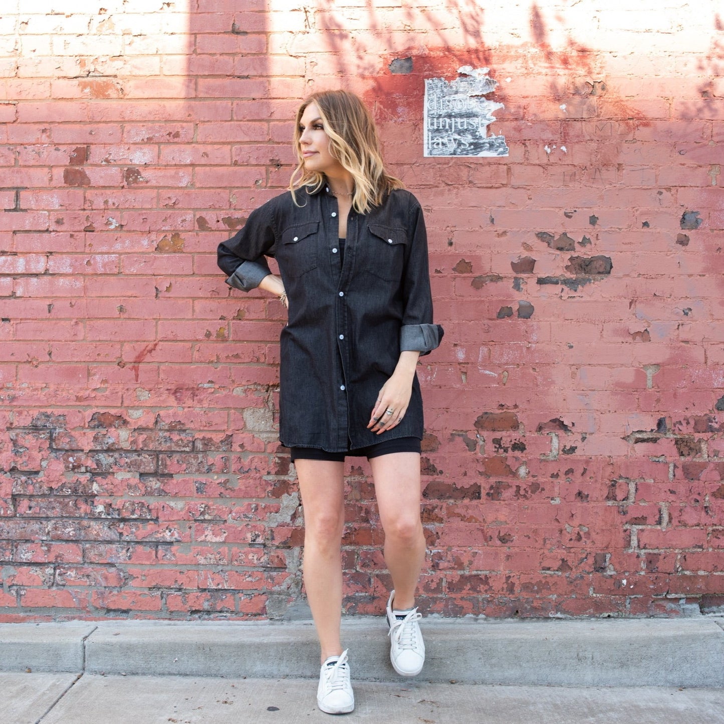 Lauren Boyfriend Shirt - Black Denim